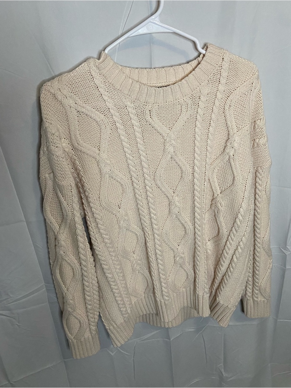 Cozy Cream Cable Crewneck Sweater